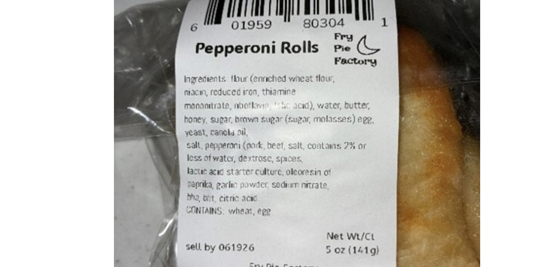 Pepperoni rolls recalled because of undeclared milk
