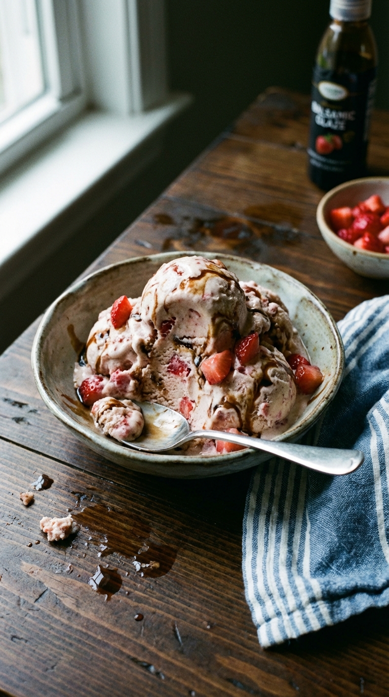 Balsamic Strawberry Ice Cream
