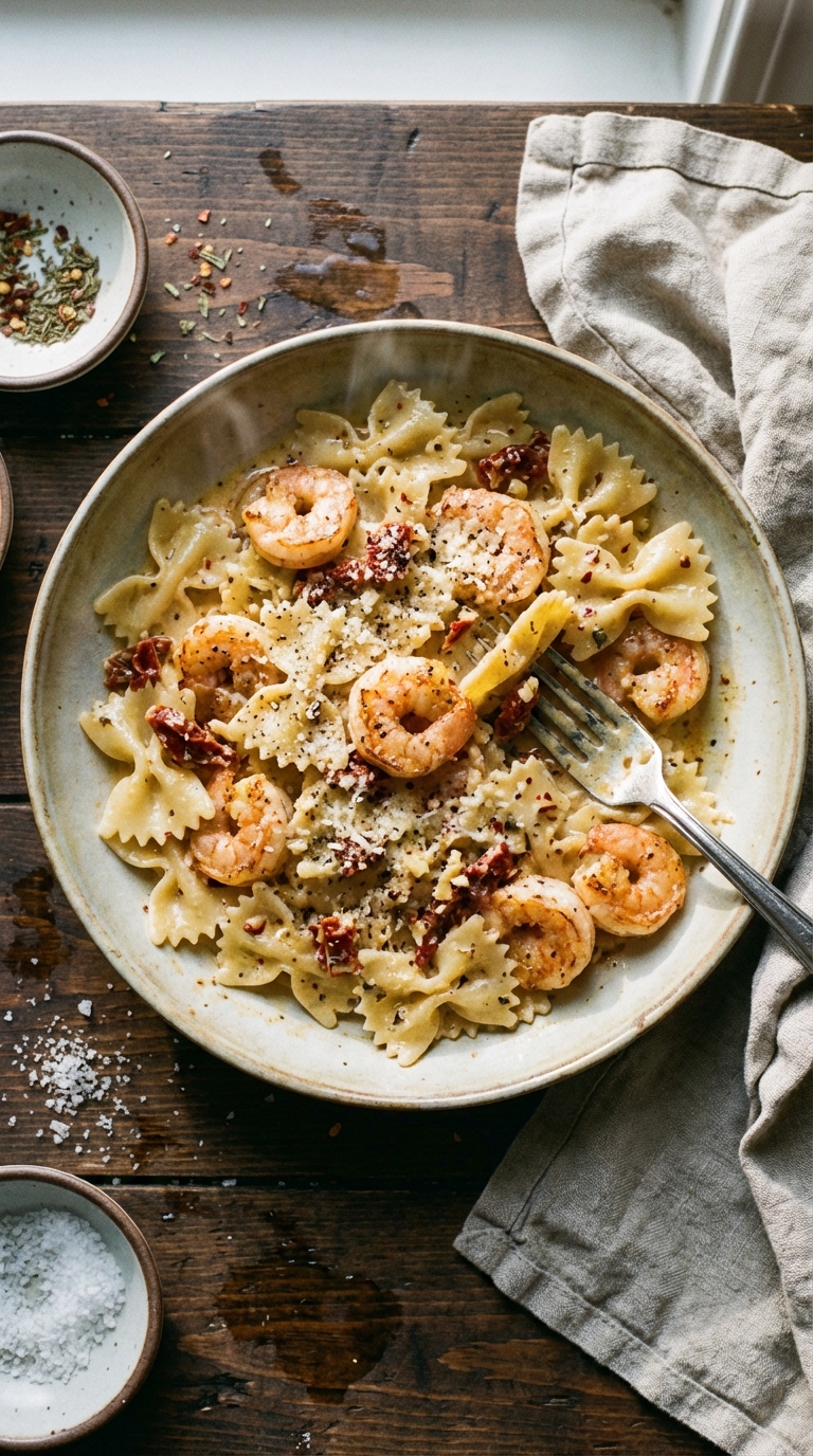 Creamy Shrimp Farfalle – Bow Tie Shrimp Pasta