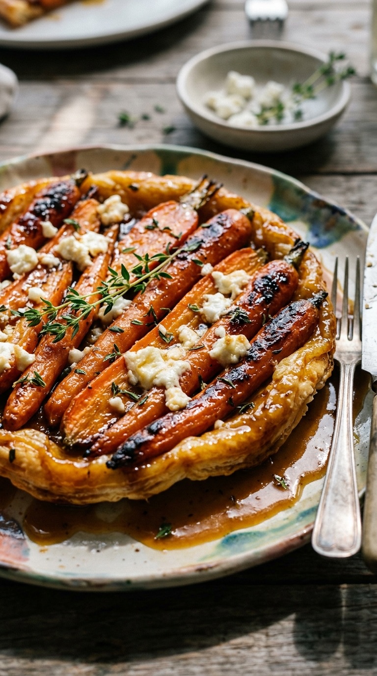 Caramelized Carrot and Goat Cheese Tarte Tatin