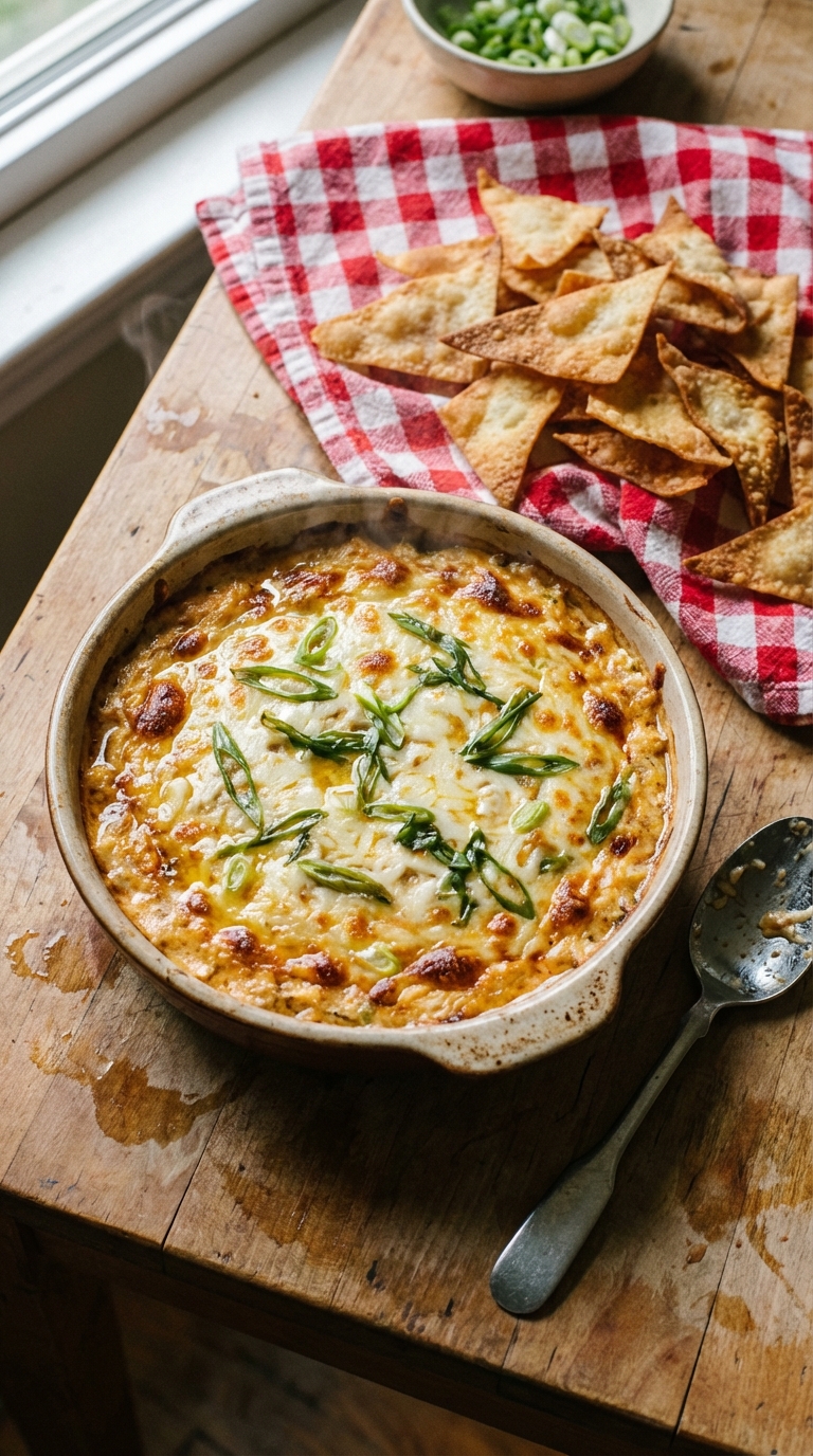 Crab Rangoon Dip and Wonton Chips