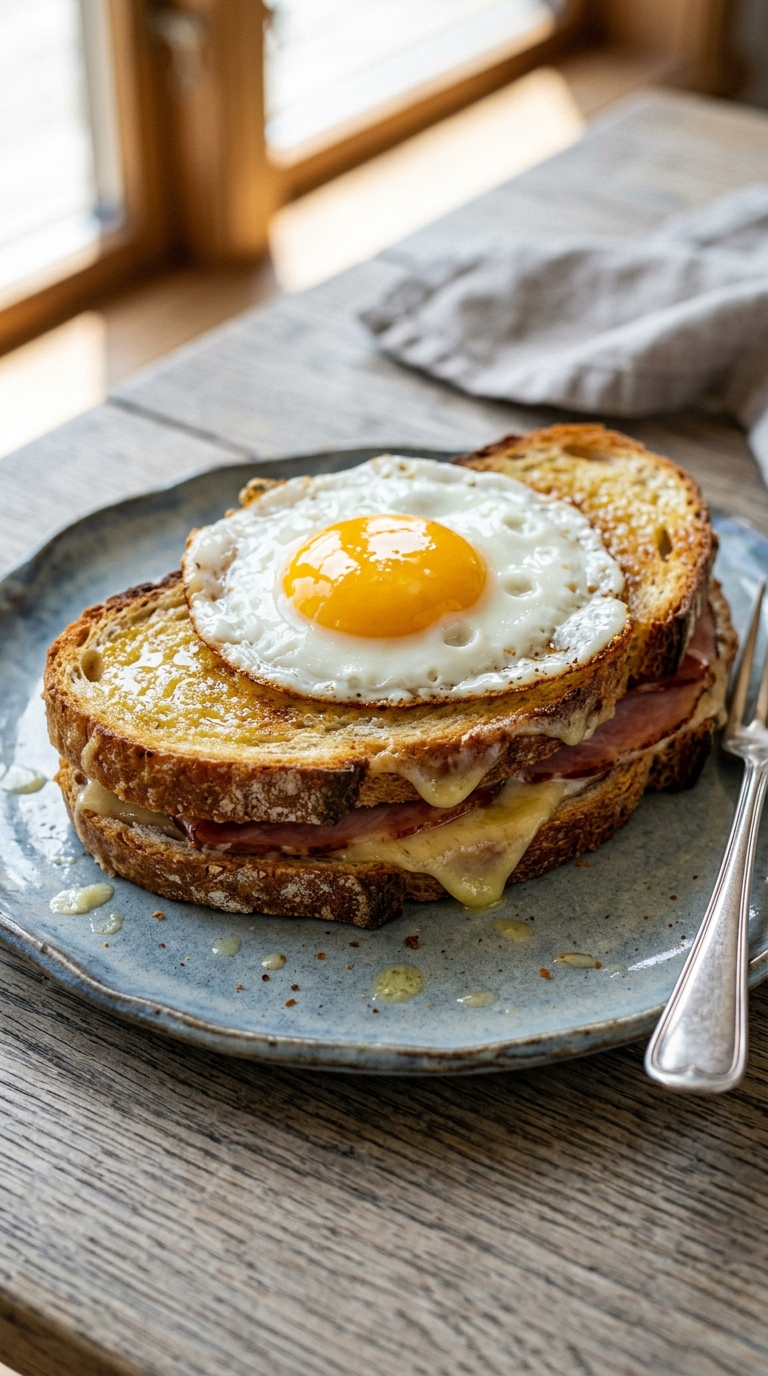 Croque Madame – French Ham, Cheese and Egg Sandwich