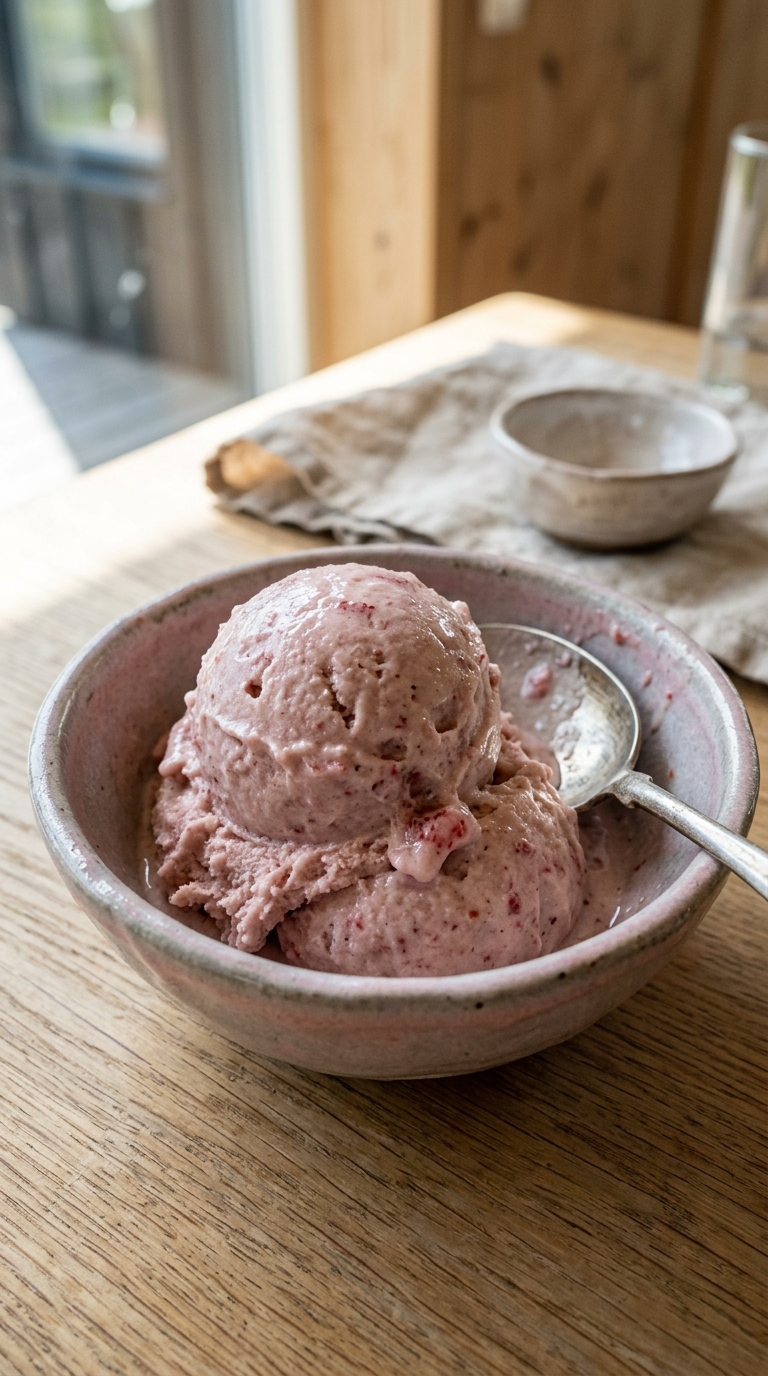 Soy Milk Strawberry Ice Cream