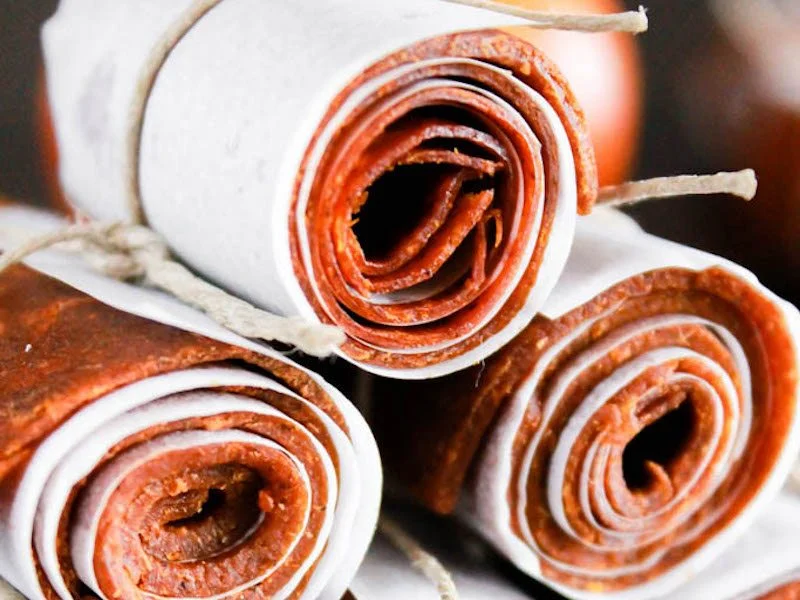 Pumpkin Spice Fruit Leather Rolls