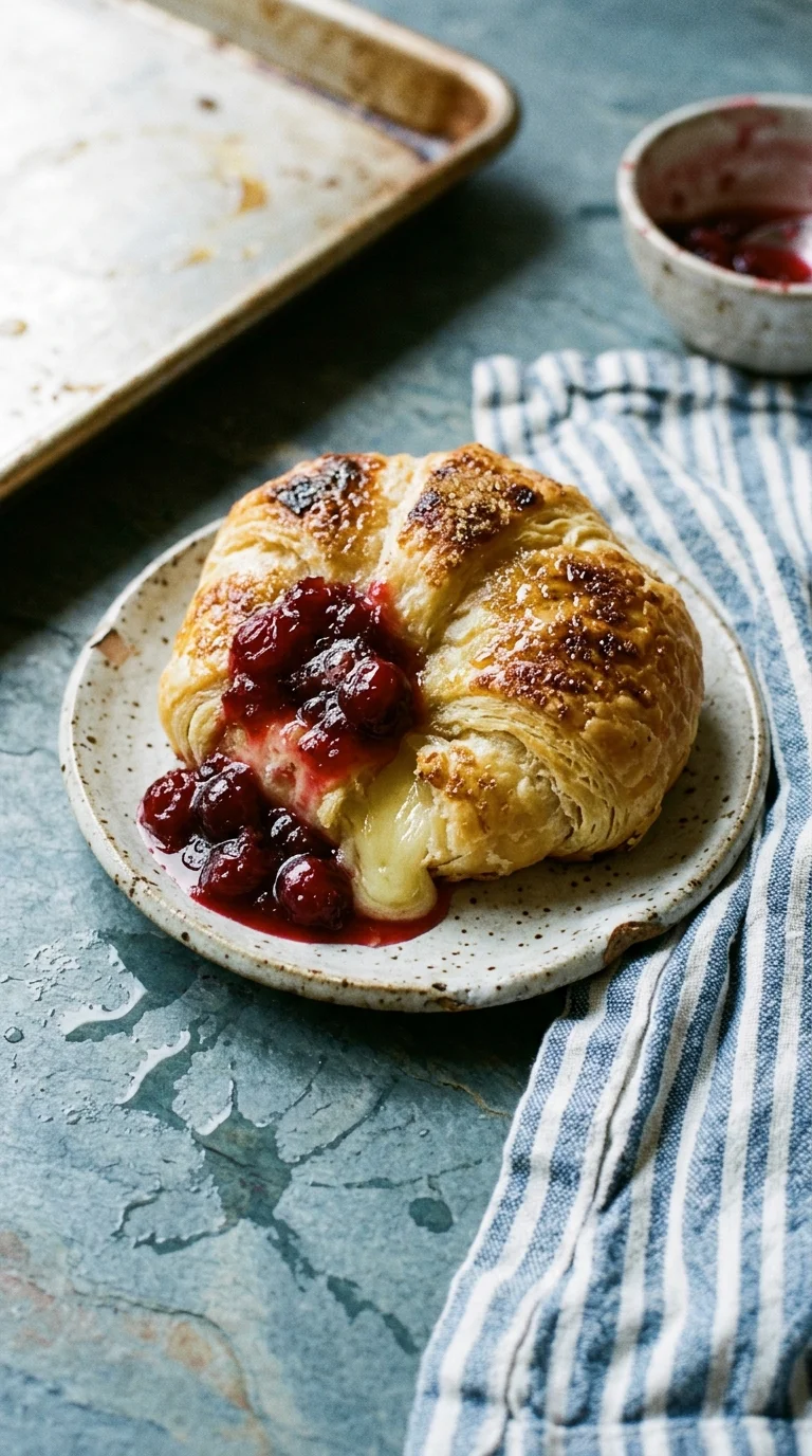 Baked Brie Croissants with Cranberry Sauce
