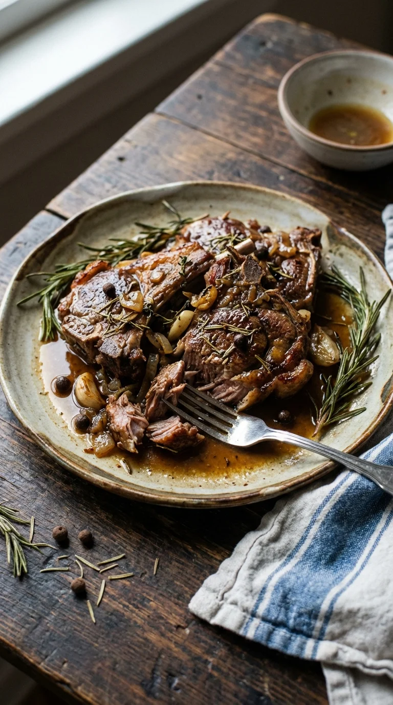 Braised Rosemary Lamb Shoulder Chops