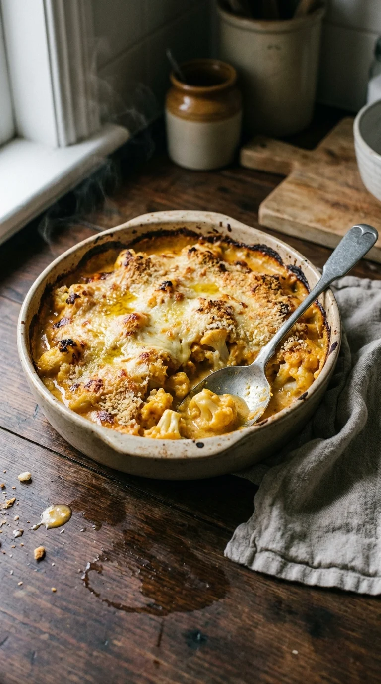 Roasted Cauliflower and Pumpkin Gratin with Gruyère Cheese