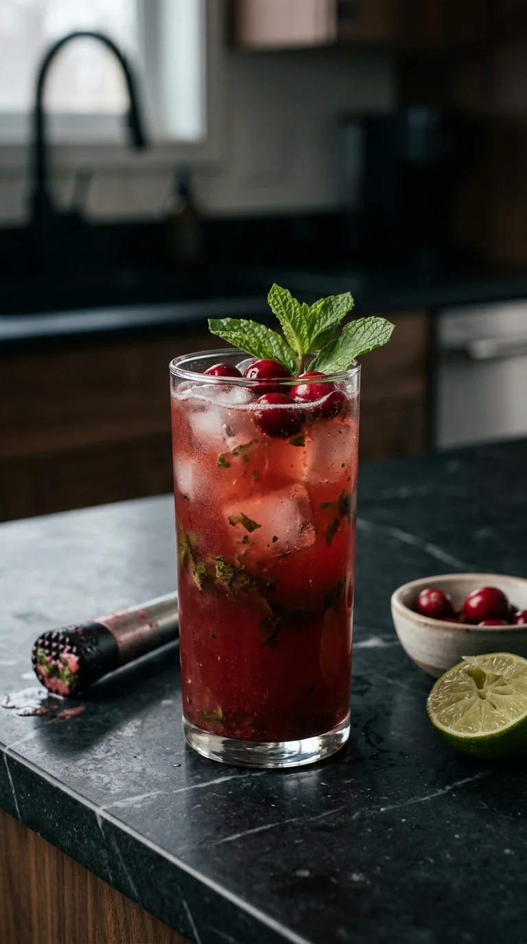 Cranberry Rum Punch with Mint