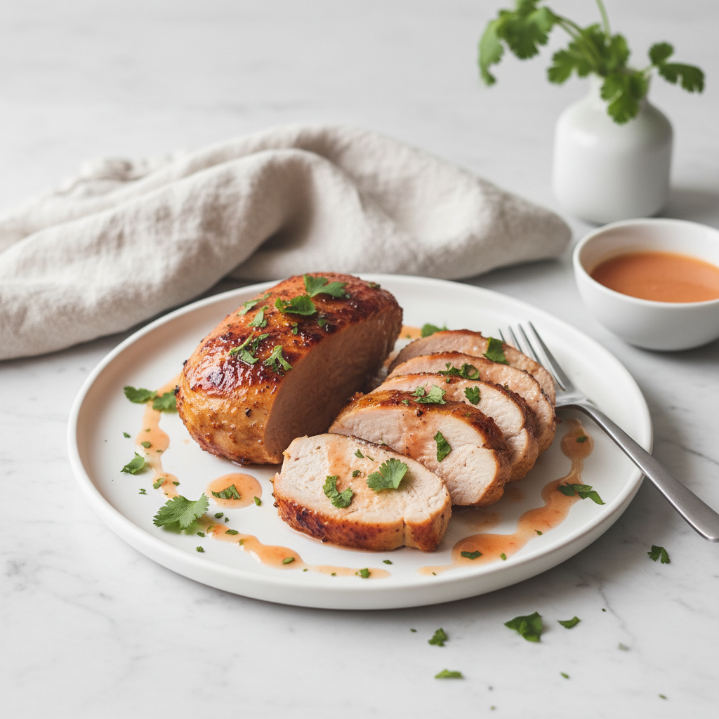 Grapefruit Glazed Turkey Tenderloin with Cilantro