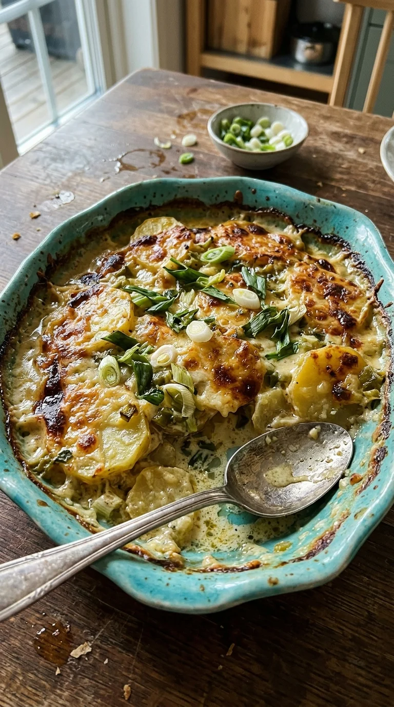 Green Chile Potatoes au Gratin