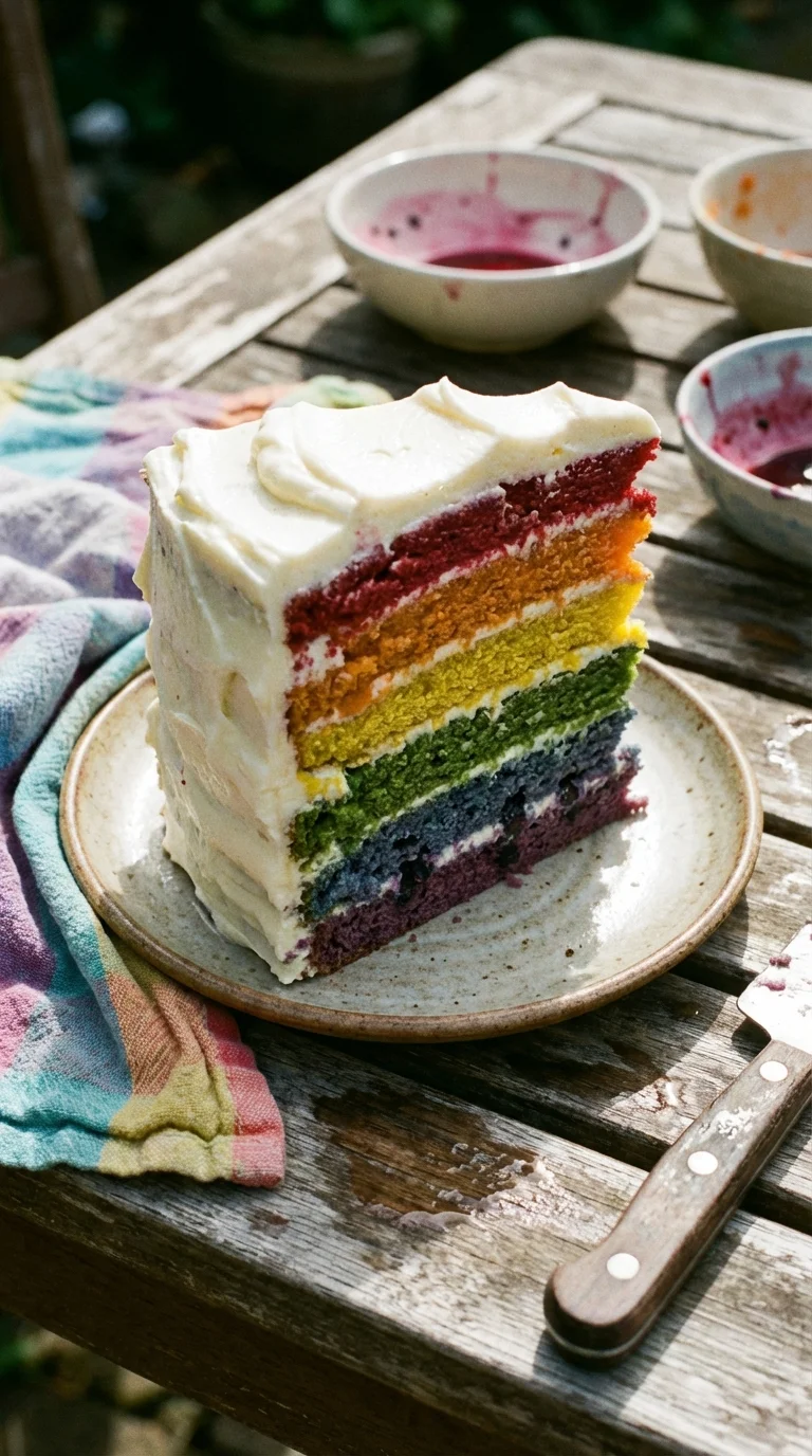 Rainbow Cake with Natural Dyes: A Vibrant, All-Natural Celebration Cake