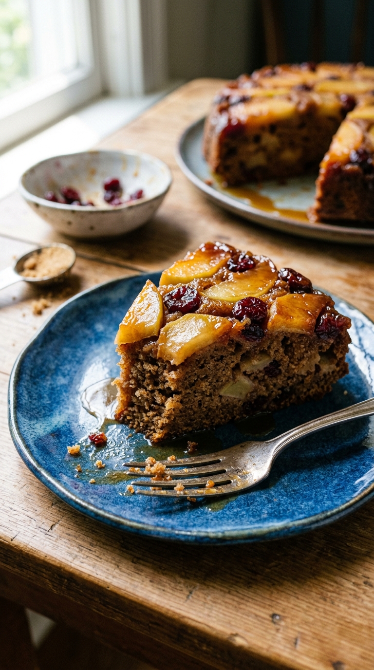 Upside Down Cranberry Apple Cake